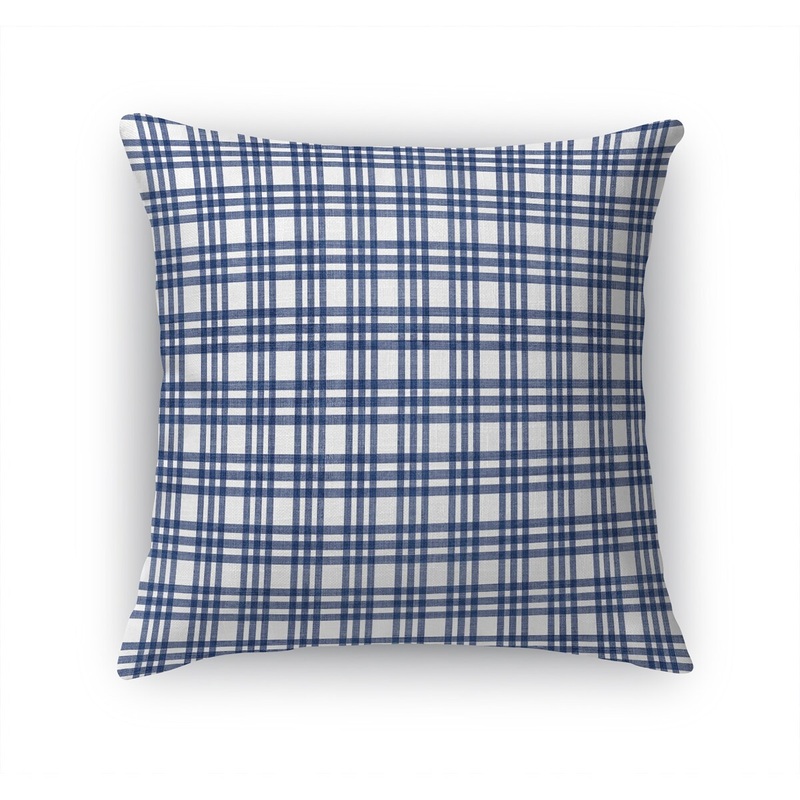 SMALL GINGHAM PLAID BLUE Accent Pillow by Becky Bailey