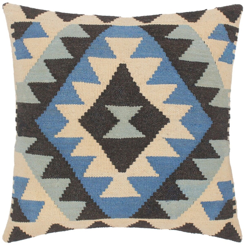 Shabby Chic Klara Hand-Woven Turkish Kilim Pillow 18 in. x 18 in.