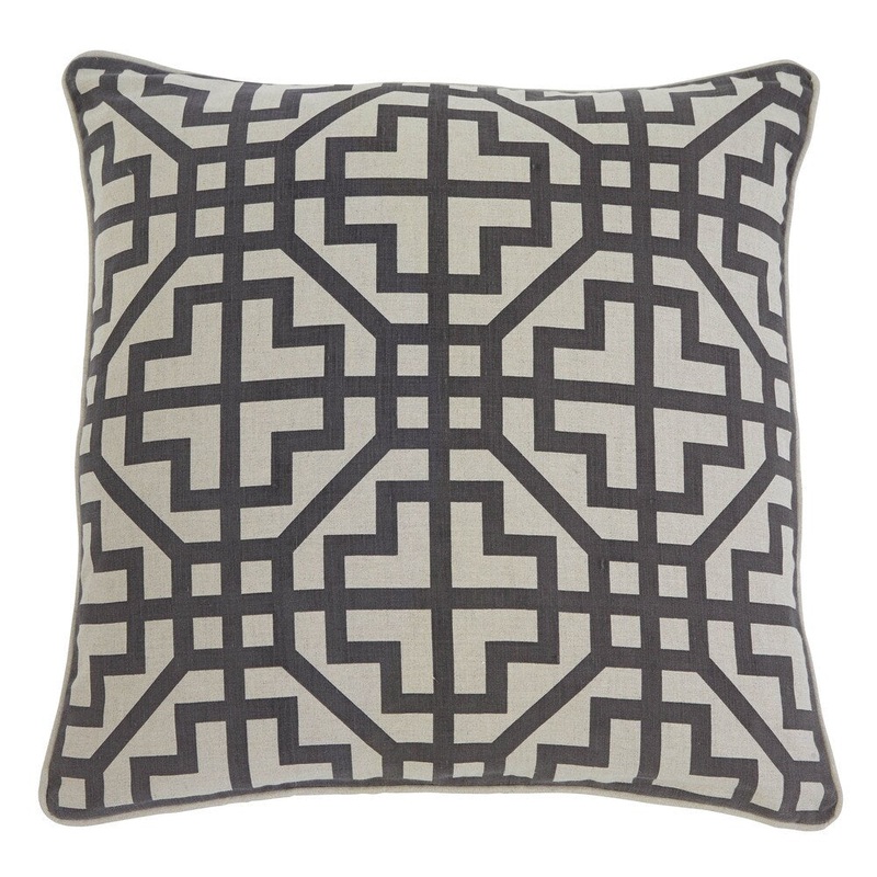 Signature Design by Ashley Geometric Linen Charcoal 22-inch Pillow Cover