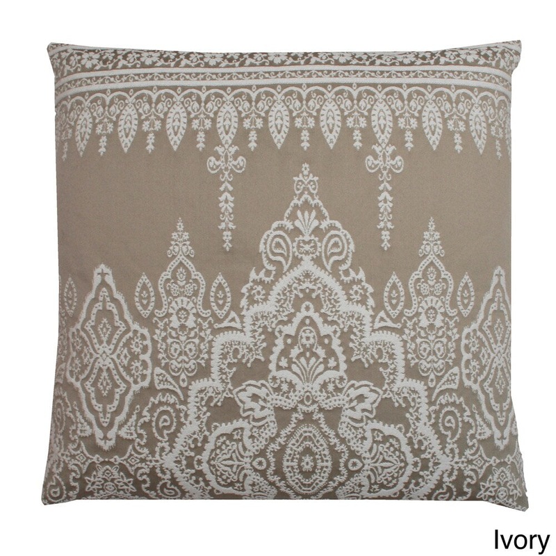 Solei Embroidered Feather Filled 20-inch Throw Pillow