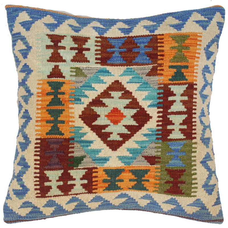 Tribal Allyn Hand-Woven Turkish Kilim Throw Pillow 19 in. x 20 in.