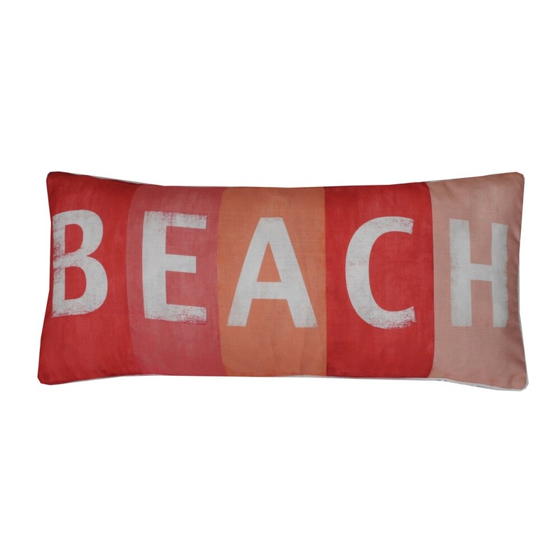 Thro by Marlo Lorenz Beach Printed Sign Feather Filled 12 x 27 Throw Pillow