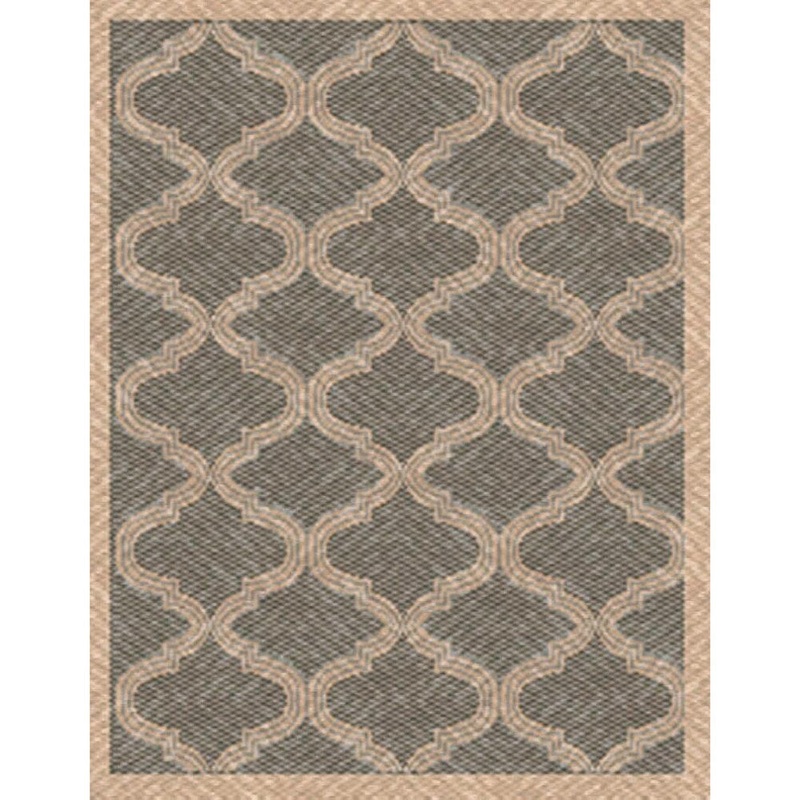 Woven Indoor/ Outdoor Bombay Grey/ Beige Patio Rug