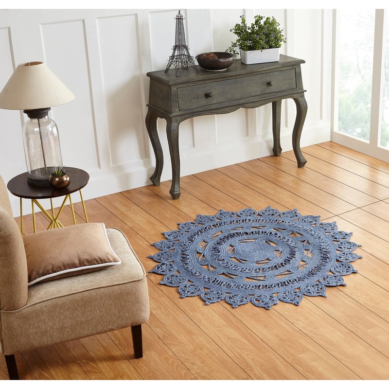 Better Trends Doily Braid Collection Durable Mildew Moisture Resistant Reversible Indoor Area Rug 100% Jute Vibrant Colors