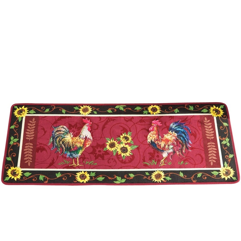 Cushioned French Country Rooster Rug - 48" x 19.5"