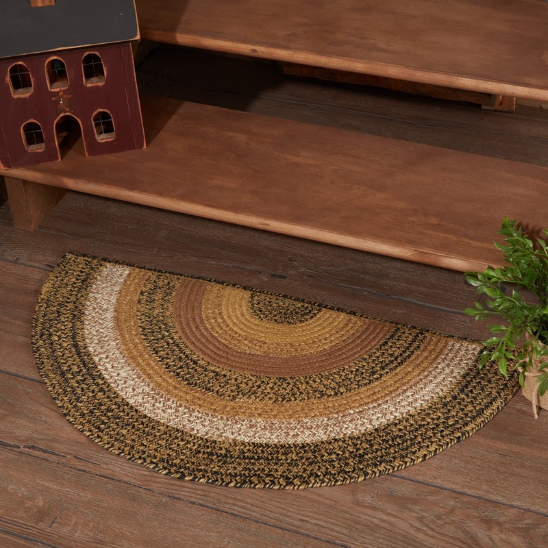 Kettle Grove Jute Rug Half Circle w/ Pad 16.5x33 - 16.5" x 33"