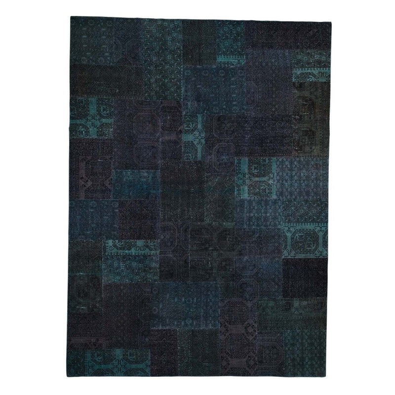 Shahbanu Rugs Afghan Turkoman Patchwork Overdyed Pure Wool Hand-Knotted Oriental Rug (8'10" x 12'1") - 8'10" x 12'1"