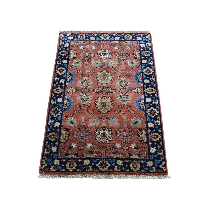 Shahbanu Rugs Antiqued Heriz Re-Creation All Over Design Hand-Knotted Oriental Rug (2'0" x 3'2") - 2'0" x 3'2"