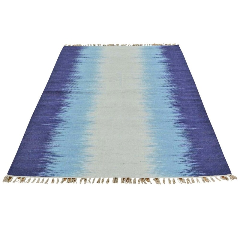 Shahbanu Rugs Hand Woven Ocean Burst Design Flat Weave Durie Kilim Oriental Rug (4'0" x 6'0") - 4'0" x 6'0"
