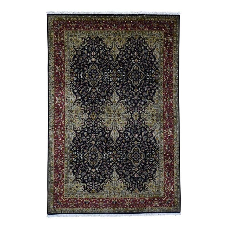 Shahbanu Rugs Kashan Revival 300 Kpsi New Zealand Wool Hand Knotted Oriental Rug (6'0" x 9'0") - 6'0" x 9'0"