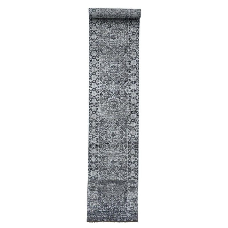 Shahbanu Rugs Mamluk Design Hand-Knotted Undyed Natural Wool Oriental Rug (2'7" x 13'8") - 2'7" x 13'8"