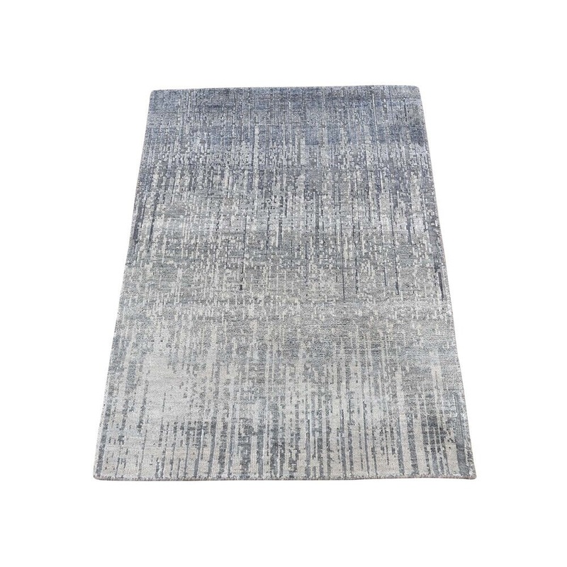 Shahbanu Rugs Ombre Design Pure Silk Hand-Knotted Oriental Rug (2'0" x 3'1") - 2'0" x 3'1"