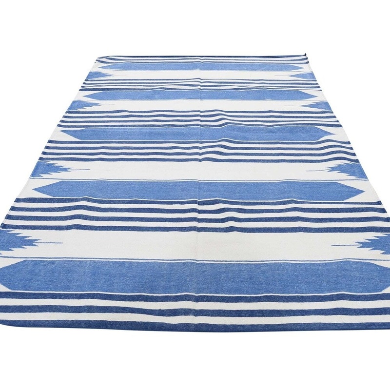 Shahbanu Rugs Pure Cotton Reversible Durie Kilim Flat Weave Hand Woven Oriental Rug (5'0" x 7'0") - 5'0" x 7'0"