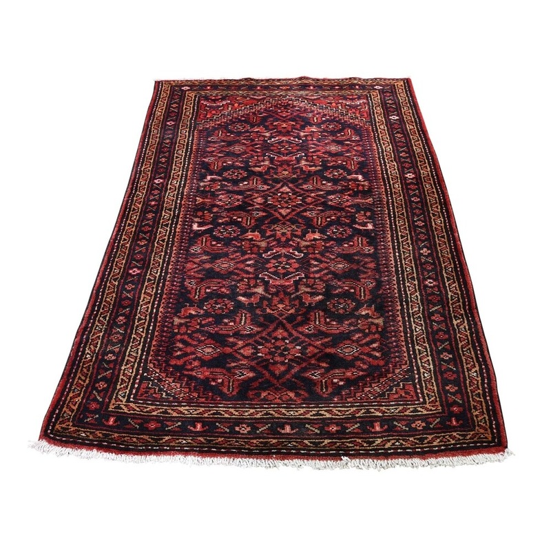 Shahbanu Rugs Vintage Persian Bakhtiari Hand Knotted Pure Wool Oriental Rug (3'7" x 6'0") - 3'7" x 6'0"