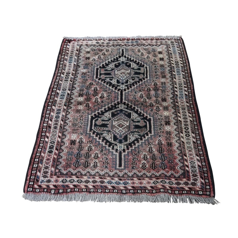 Shahbanu Rugs Vintage Persian Shiraz Pure Wool Hand-Knotted Oriental Rug (2'9" x 4'0") - 2'9" x 4'0"