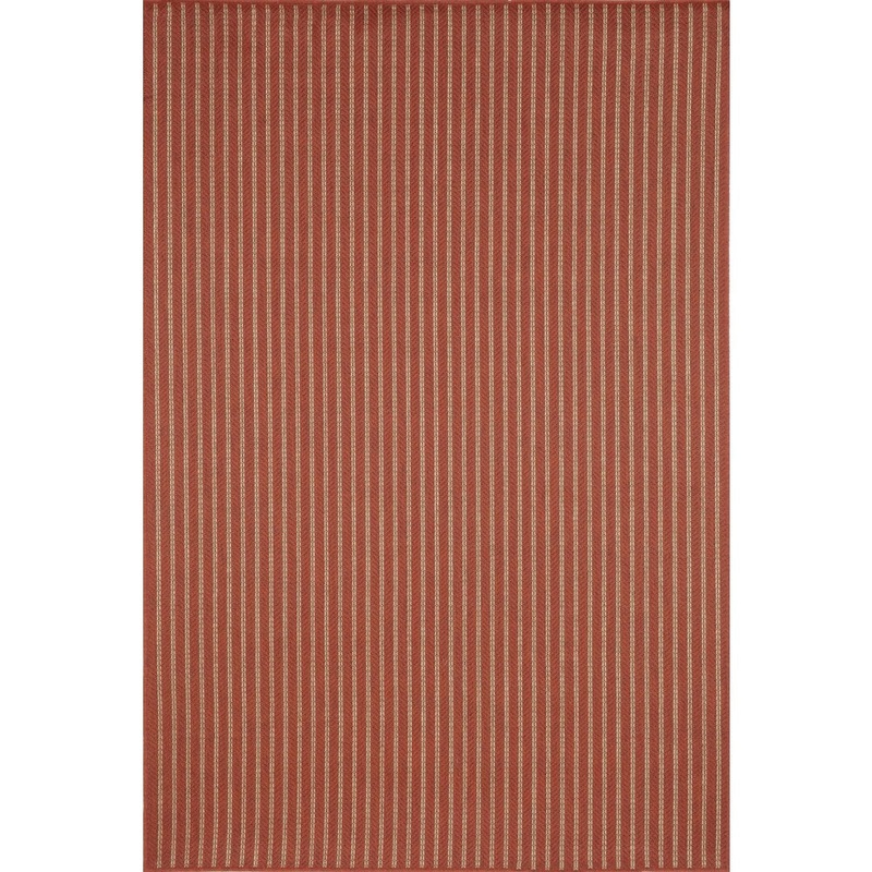 Vertical Stripe Red Outdoor Rug (7'10 x 9'10)