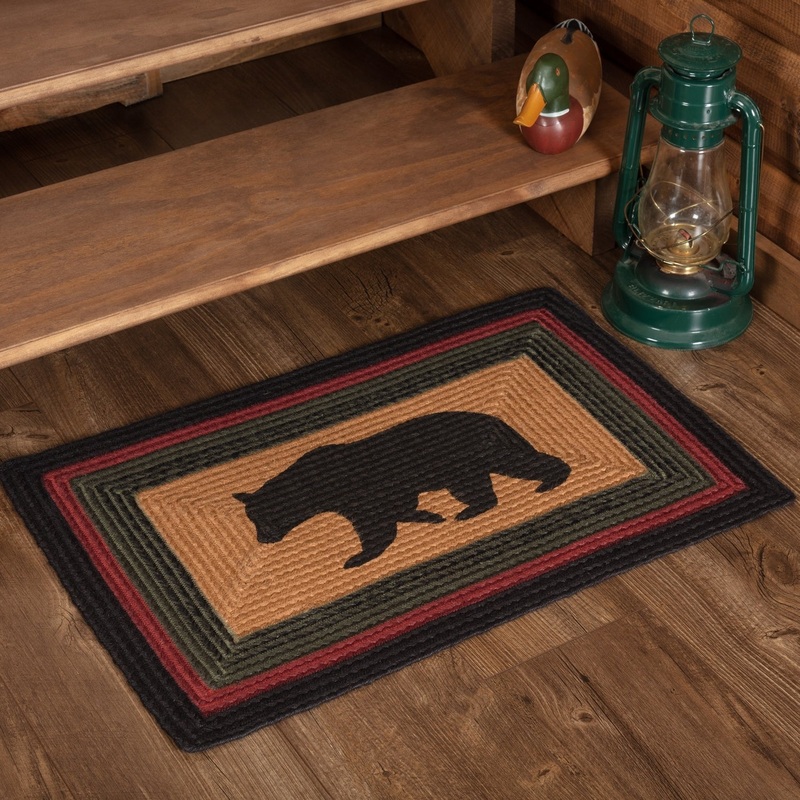 Wyatt Stenciled Bear Jute Rug Rect w/ Pad 20x30 - 20" x 30"