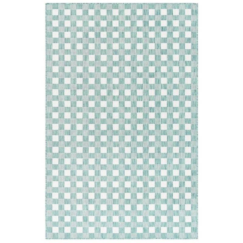 Liora Manne Carmel Gingham Indoor/Outdoor Rug Aqua 39"X59"
