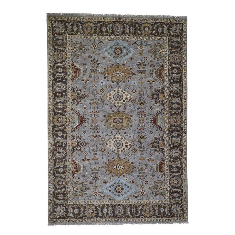 Shahbanu Rugs Karajeh 100 Percent Wool Hand-Knotted Oriental Rug (6'1" x 9'1") - 6'1" x 9'1"