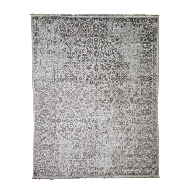 Shahbanu Rugs Modern Broken Design Art Silk Hand Knotted Oriental Rug (7'10" x 10'0") - 7'10" x 10'0" - 7'10" x 10'0"