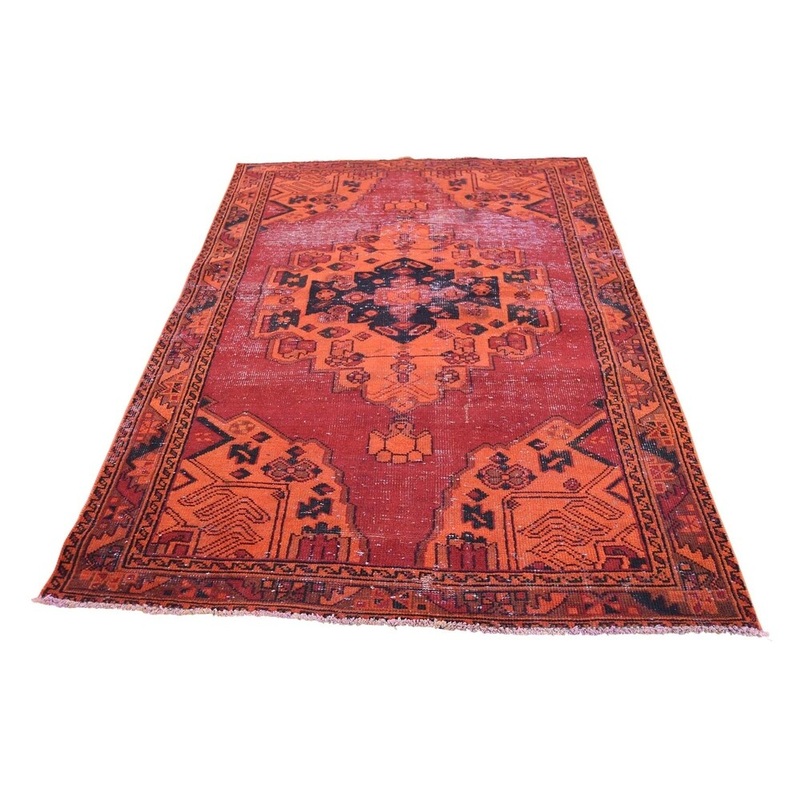 Shahbanu Rugs Overdyed Persian Afshar Hand Knotted Pure Wool Oriental Rug (4'0" x 6'2") - 4'0" x 6'2"
