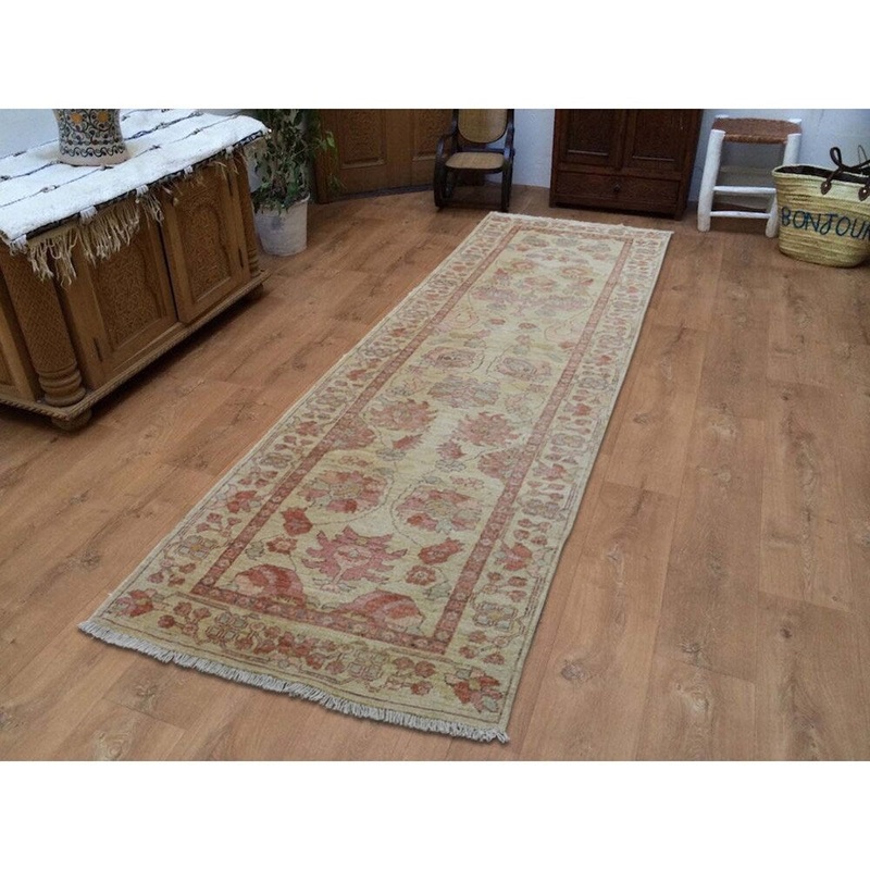 Shahbanu Rugs Peshawar Vegetable Dyes Pure Wool Runner Hand Knotted Rug (2'10" x 10'0") - 2'10" x 10'0"