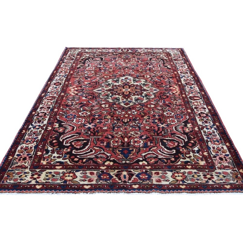 Shahbanu Rugs Red New Persian Lilahan Pure Wool Hand-Knotted Oriental Rug (5'0" x 8'9") - 5'0" x 8'9"