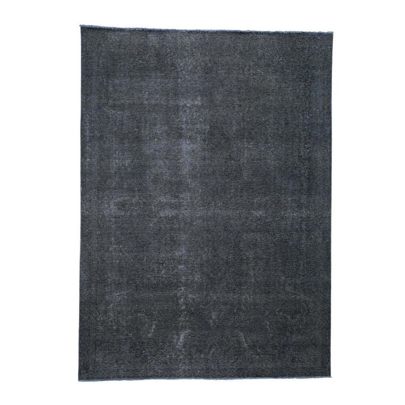 Shahbanu Rugs Vintage Persian Overdyed Tabriz Pure Wool Hand-Knotted Oriental Rug (7'4" x 10'0") - 7'4" x 10'0"