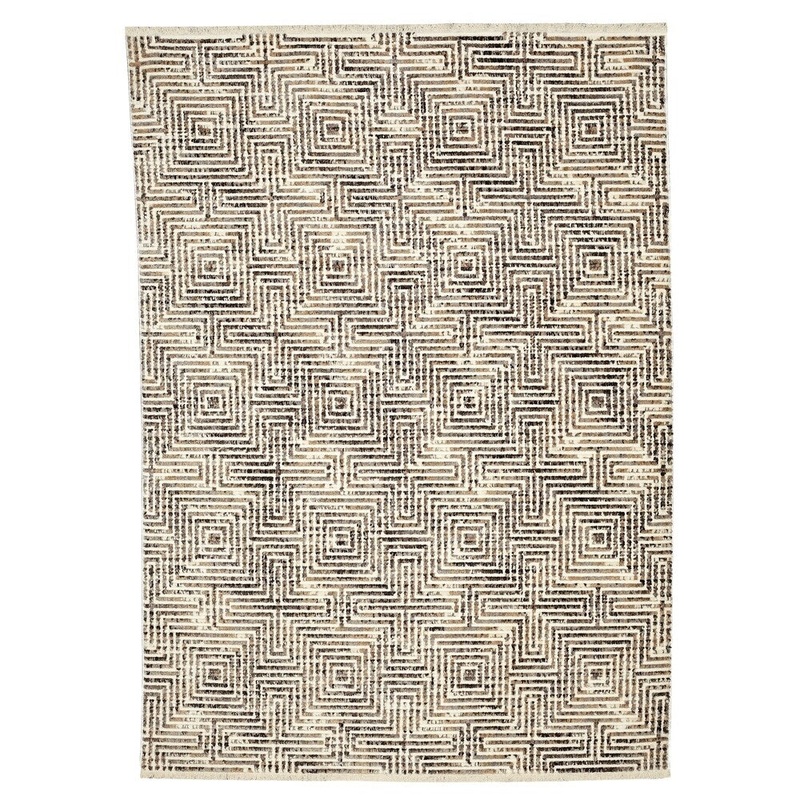 8'x10'2" Modern Geometric Ribbed Textured Premium Polyester Rug - 8' x 10'/Surplus