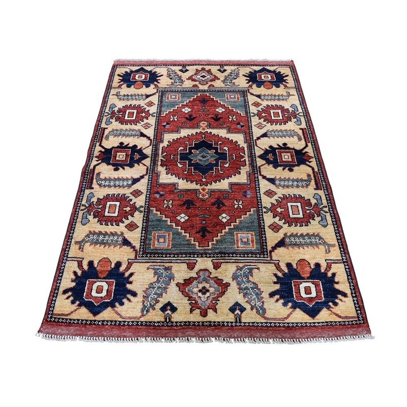 Shahbanu Rugs Afghan Ersari Pure Wool Hand-Knotted Oriental Rug (3'5" x 5'1") - 3'5" x 5'1"