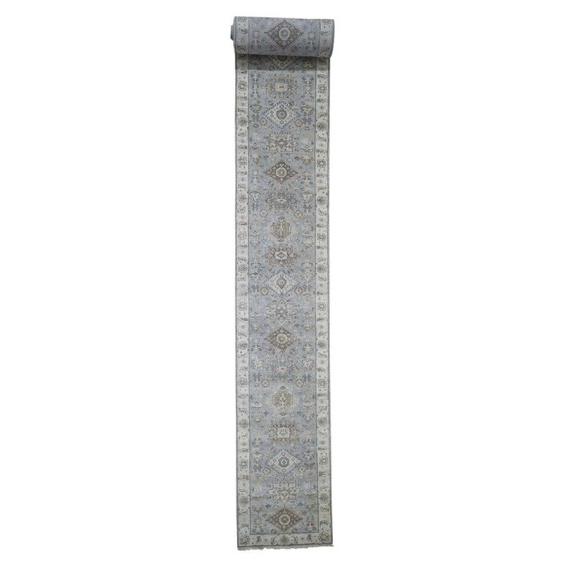 Shahbanu Rugs Karajeh Design Pure Wool Hand-Knotted XL Runner Oriental Rug (2'6" x 24'2") - 2'6" x 24'2"