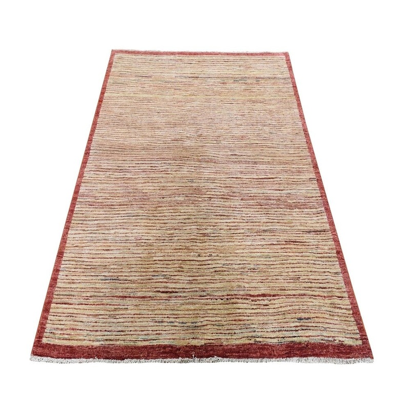 Shahbanu Rugs Oriental Gabbeh Peshawar Transitional Hand Knotted Rug (4'3" x 5'10") - 4'3" x 5'10"