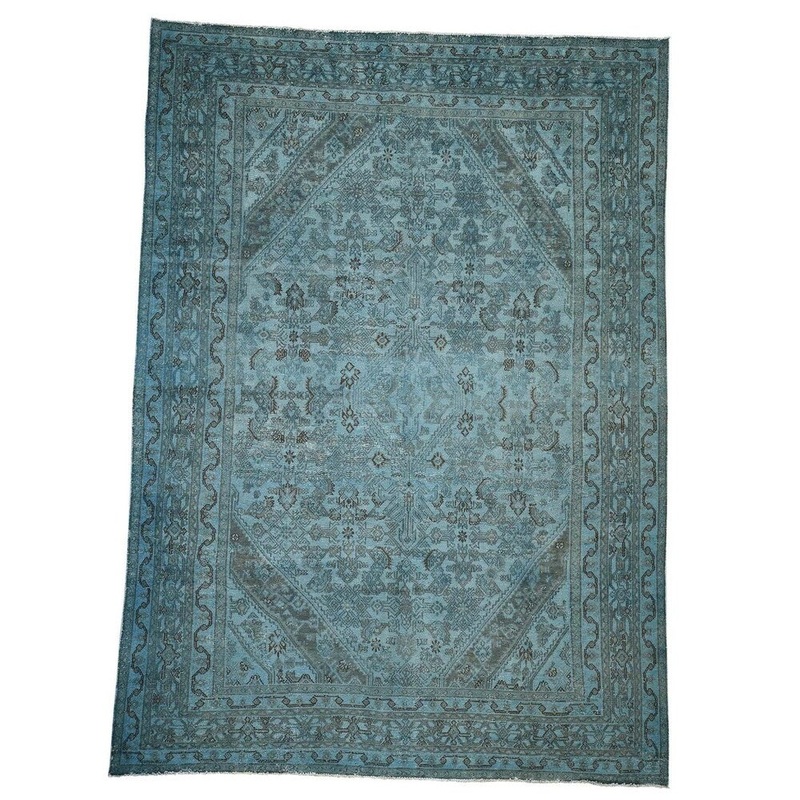 Shahbanu Rugs Overdyed Bibikabad Hand-Knotted Pure Wool Oriental Rug (8'7" x 11'8") - 8'7" x 11'8"