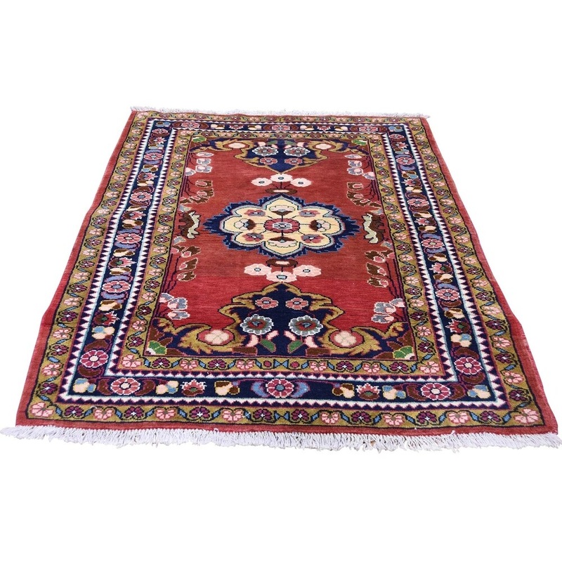 Shahbanu Rugs Vintage Persian Mahal Design Pure Wool Hand-Knotted Oriental Rug (3'9" x 6'1") - 3'9" x 6'1"