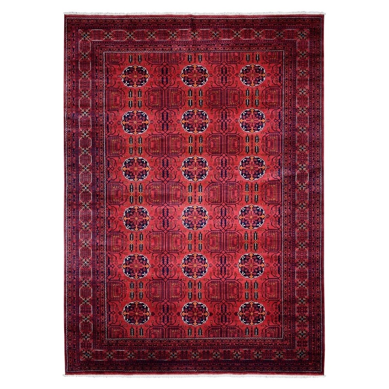 Shahbanu Rugs Afghan Khamyab Natural Dyes Pure Wool Hand-Knotted Oriental Rug (8'3" x 11'5") - 8'3" x 11'5"