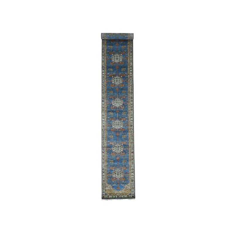 Shahbanu Rugs Hand-Knotted Antiqued Bakshaish Oriental XL Runner Rug (2'6" x 21'6") - 2'6" x 21'6"