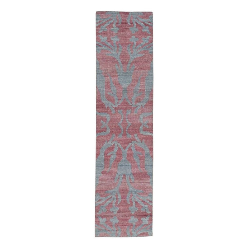 Shahbanu Rugs Hand Woven Reversible Kilim Pure Wool Flat Weave Runner Rug (2'6" x 10'0") - 2'6" x 10'0"
