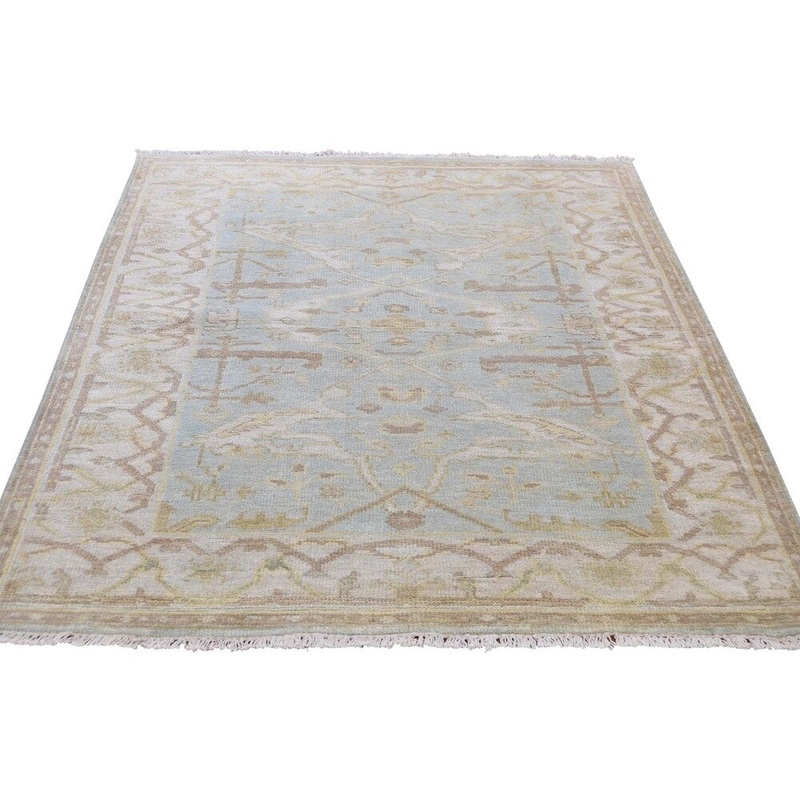 Shahbanu Rugs Indo Oushak ziegler mahal Pure Wool Hand-Knotted Oriental Rug (4'1" x 6'0") - 4'1" x 6'0"