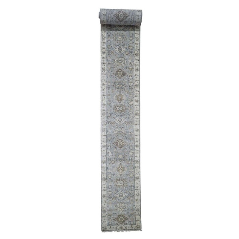 Shahbanu Rugs Karajeh Design Pure Wool Hand-Knotted XL Runner Oriental Rug (2'7" x 17'9") - 2'7" x 17'9"