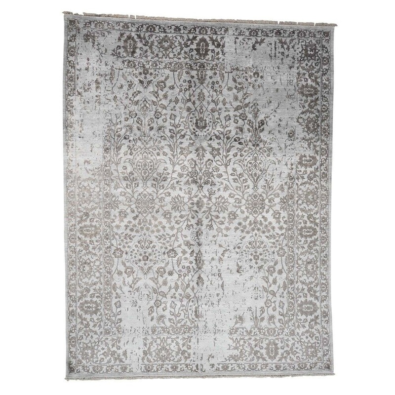 Shahbanu Rugs Modern Broken Design Art Silk Hand Knotted Oriental Rug (9'0" x 11'9") - 9'0" x 11'9"