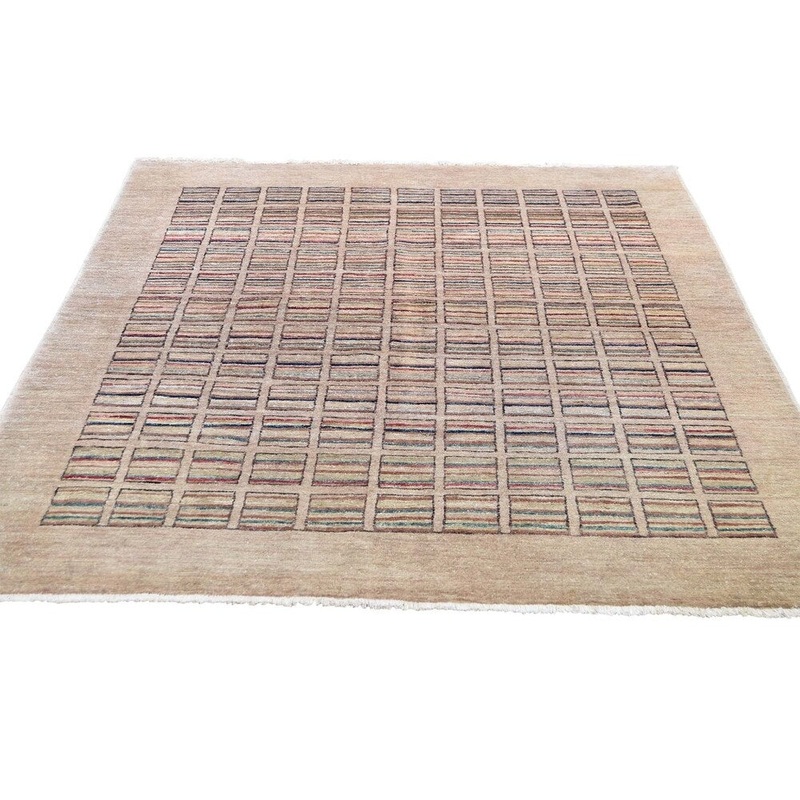 Shahbanu Rugs Modern Gabbeh Pure Wool Hand Knotted Oriental Rug (5'0" x 6'4") - 5'0" x 6'4"