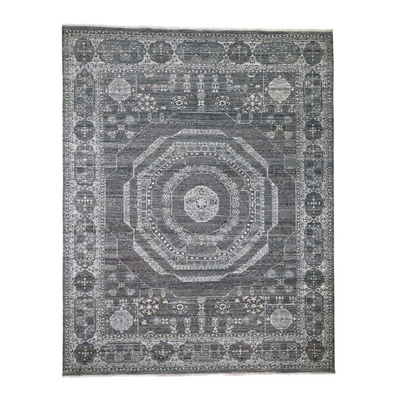 Shahbanu Rugs Natural Colors With Mamluk Design Pure Wool Hand-Knotted Oriental Rug (7'10" x 9'10") - 7'10" x 9'10"