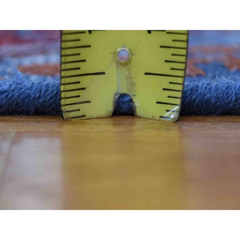 Shahbanu Rugs Vintage Look Mamluk Zero Pile Shaved Low Worn Wool Rug (3'0" x 5'0") - 3'0" x 5'0"