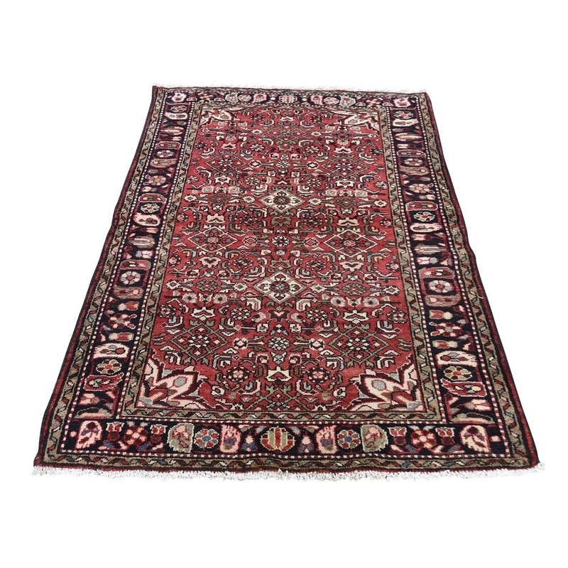 Shahbanu Rugs Vintage Persian Hamadan Pure Wool Hand-Knotted Oriental Rug (3'3" x 5'2") - 3'3" x 5'2"