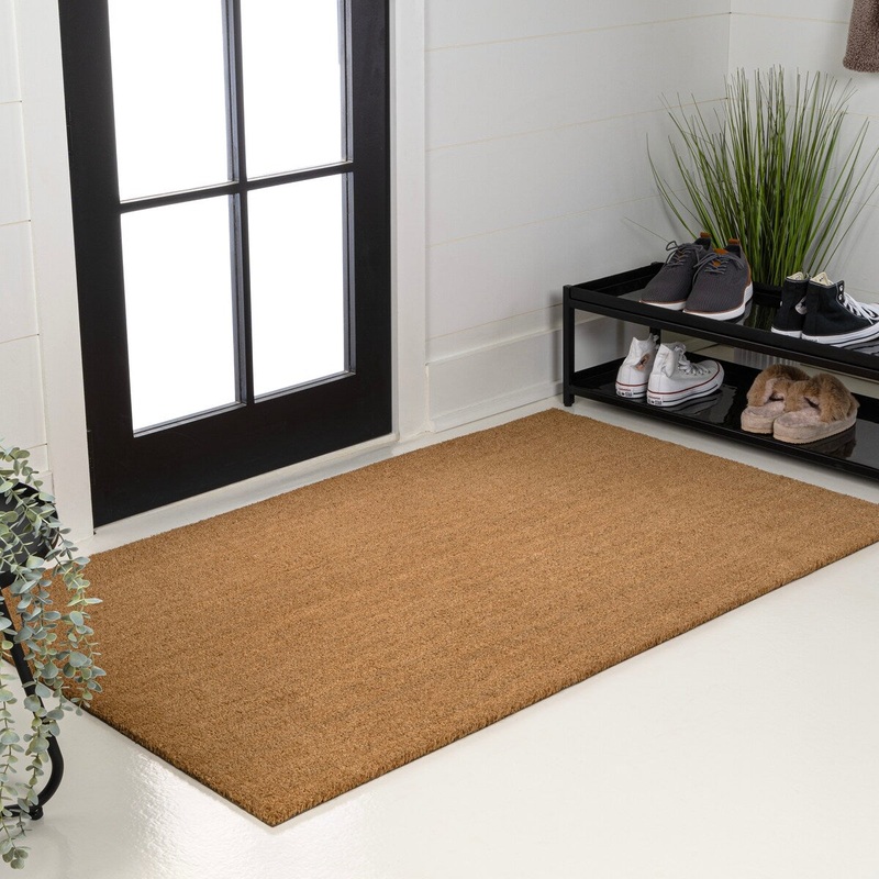 JONATHAN Y Freya Classic Casual Commerical Natural Coir Light Brown Doormat