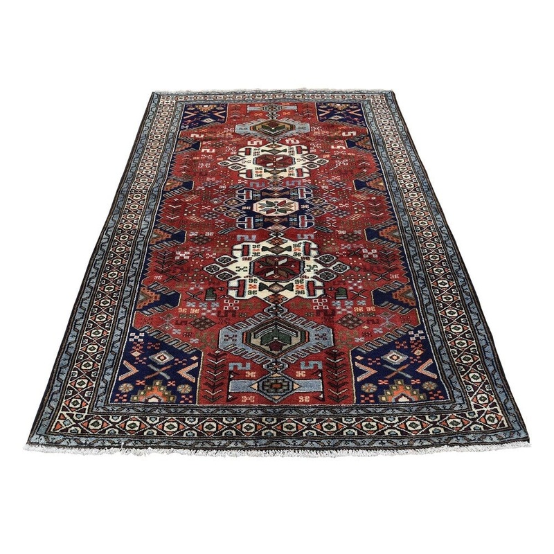Shahbanu Rugs New Persian Mosel Pure Wool Hand-Knotted Oriental Rug (4'1" x 6'3") - 4'1" x 6'3"
