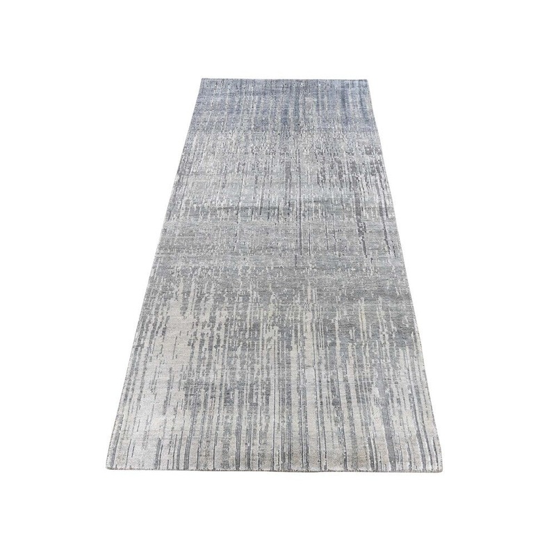 Shahbanu Rugs Ombre Design Pure Silk Hand-Knotted Runner Oriental Rug (2'6" x 6'1") - 2'6" x 6'1"