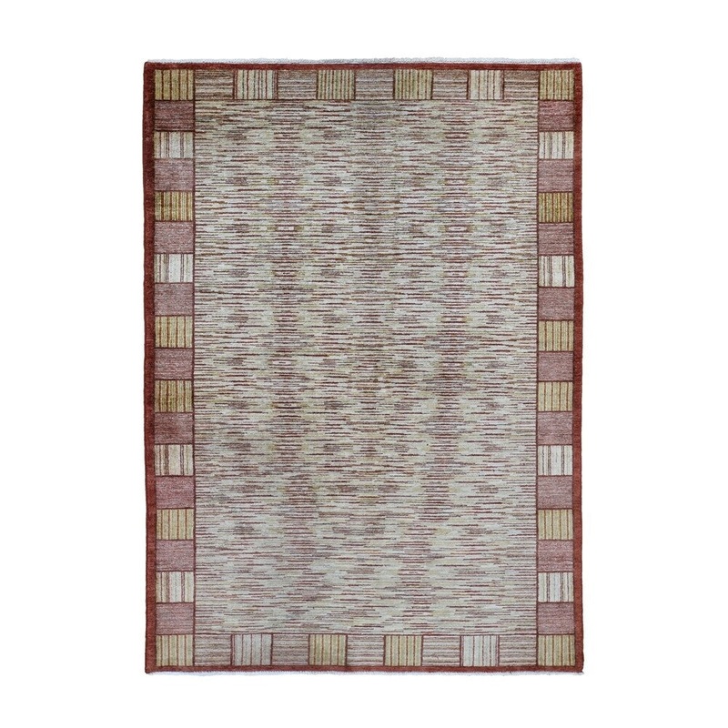 Shahbanu Rugs On ClearancePure Wool Hand Knotted Peshawar Gabbeh Oriental Rug (5'0" x 8'1") - 5'0" x 8'1"
