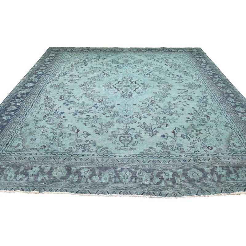 Shahbanu Rugs Overdyed Persian Hamadan Hand-Knotted Pure Wool Oriental Rug (8'5" x 10'10") - 8'5" x 10'10"