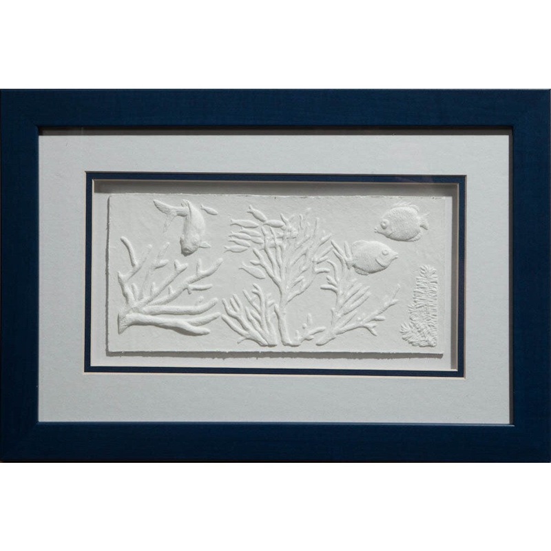 Cast Paper 'Sea Reef l' 12x18 Indoor or Outdoor Option Available